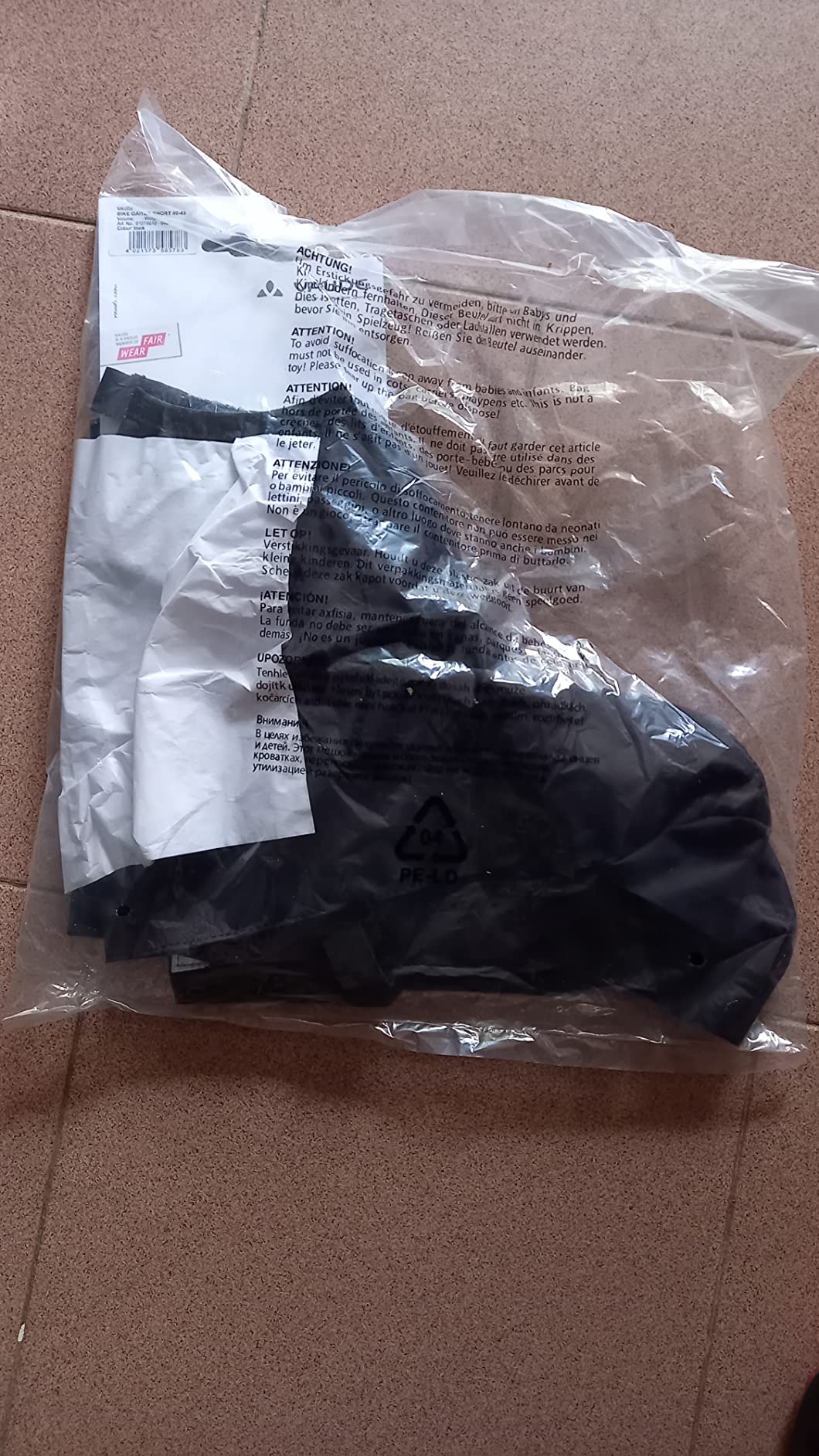 Vaude Bike Gaiter Surchaussures Pluie Noir Taille M 40-43