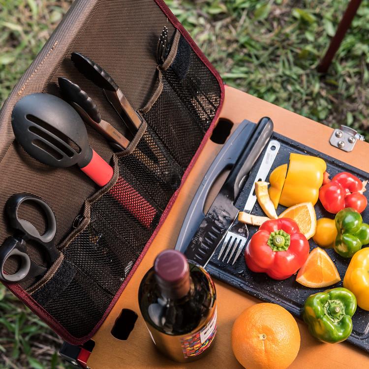 iKamper AIOKS Support Couverts organiseur cuisine camping 6 cases