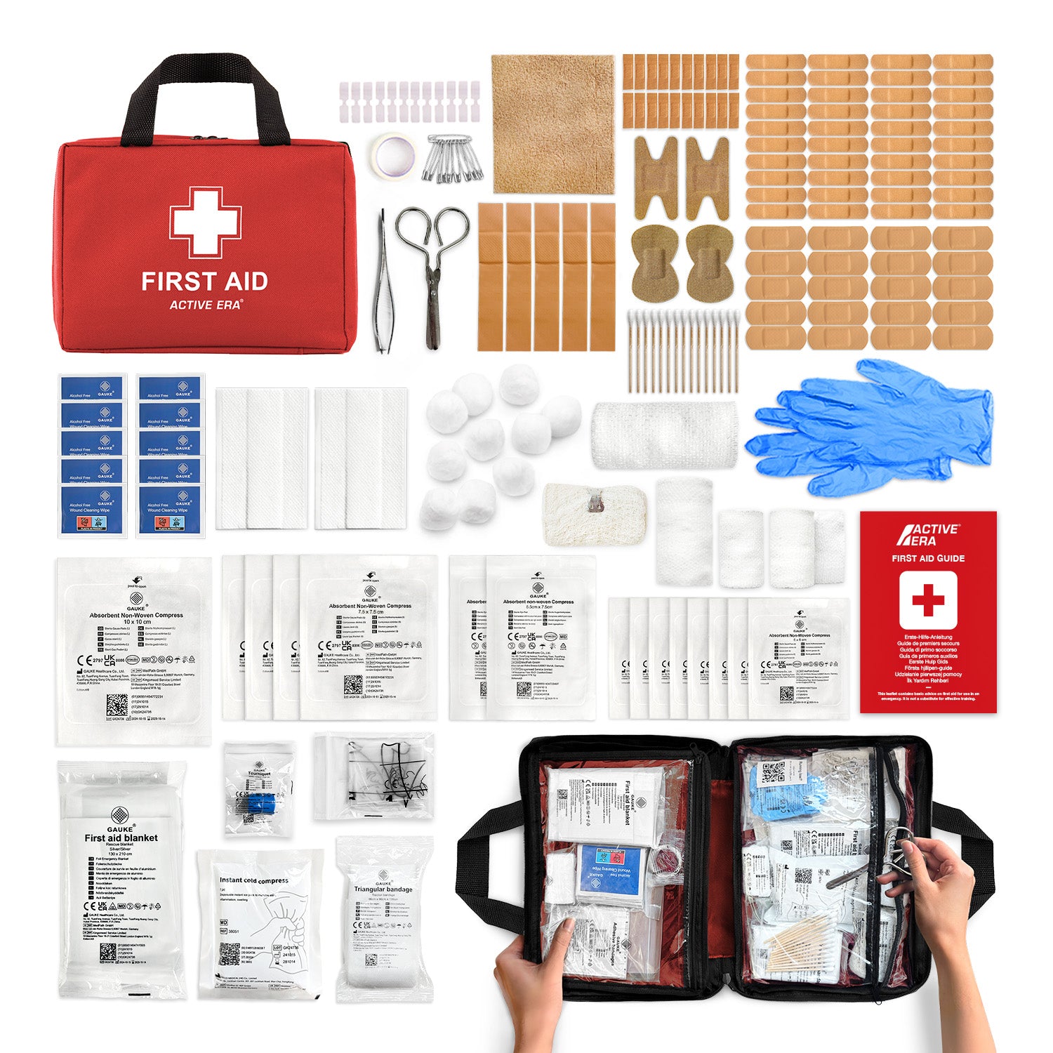 Active Era First Aid Kits trousse secours rouge 180 pièces