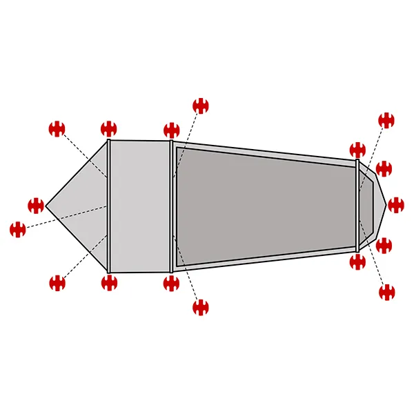 SwissPiranha Ultralight Peg Set Exped Cetus 2/3 UL piquets 17 pcs 100g