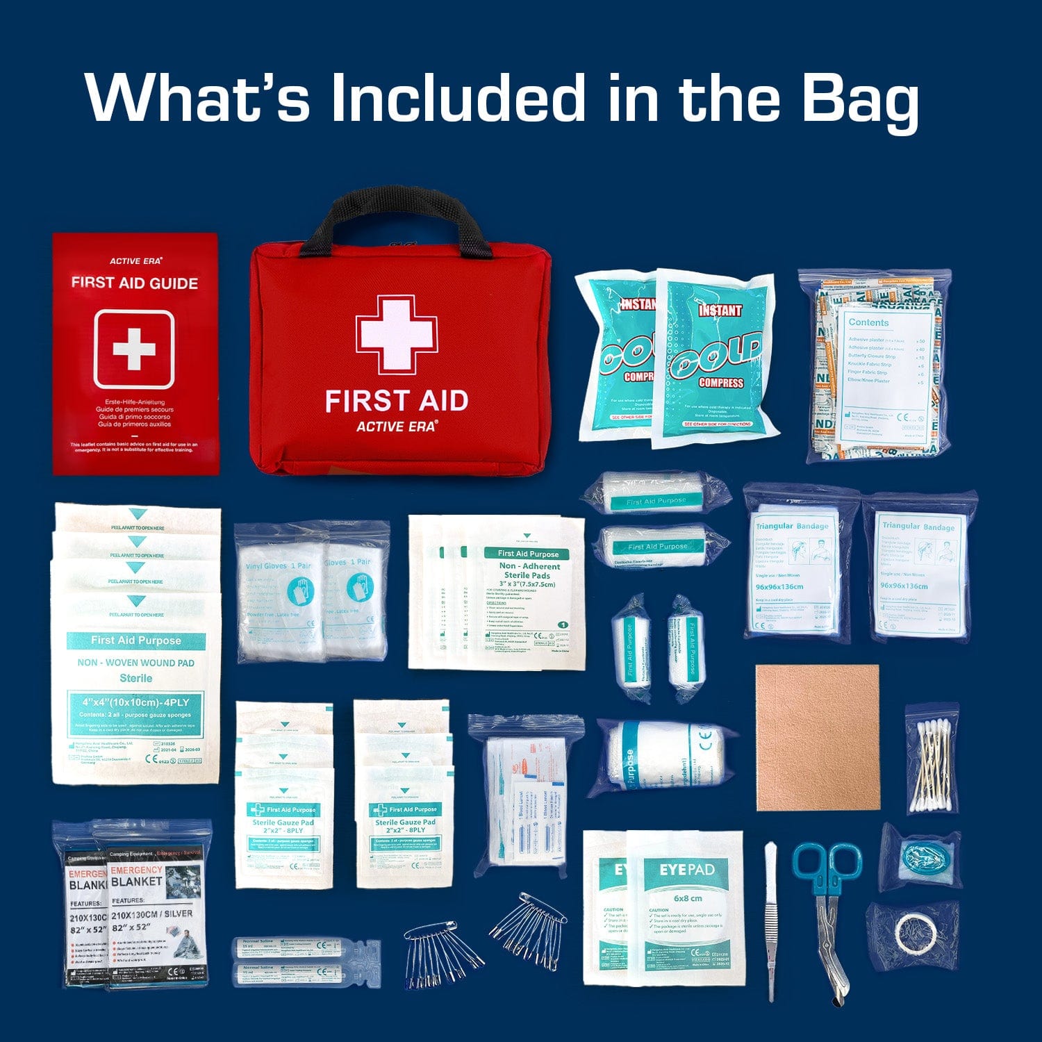 Active Era First Aid Kits 220 trousse de premiers secours rouge