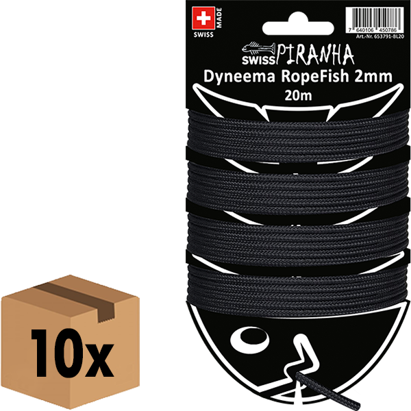 SwissPiranha RopeFish corde dyneema 2 mm noir 20 m 165 kg