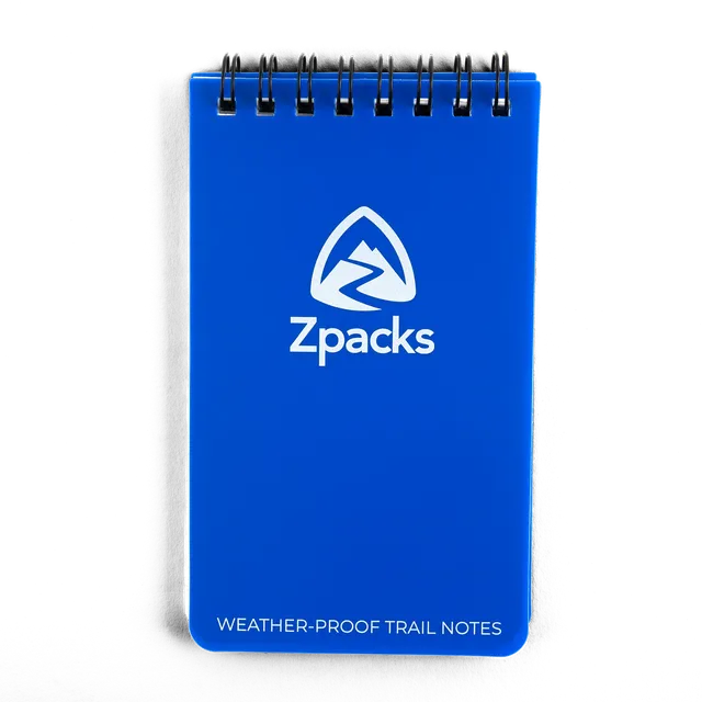 Zpacks Trail Notebook carnet étanche Bleu 3x5 poche