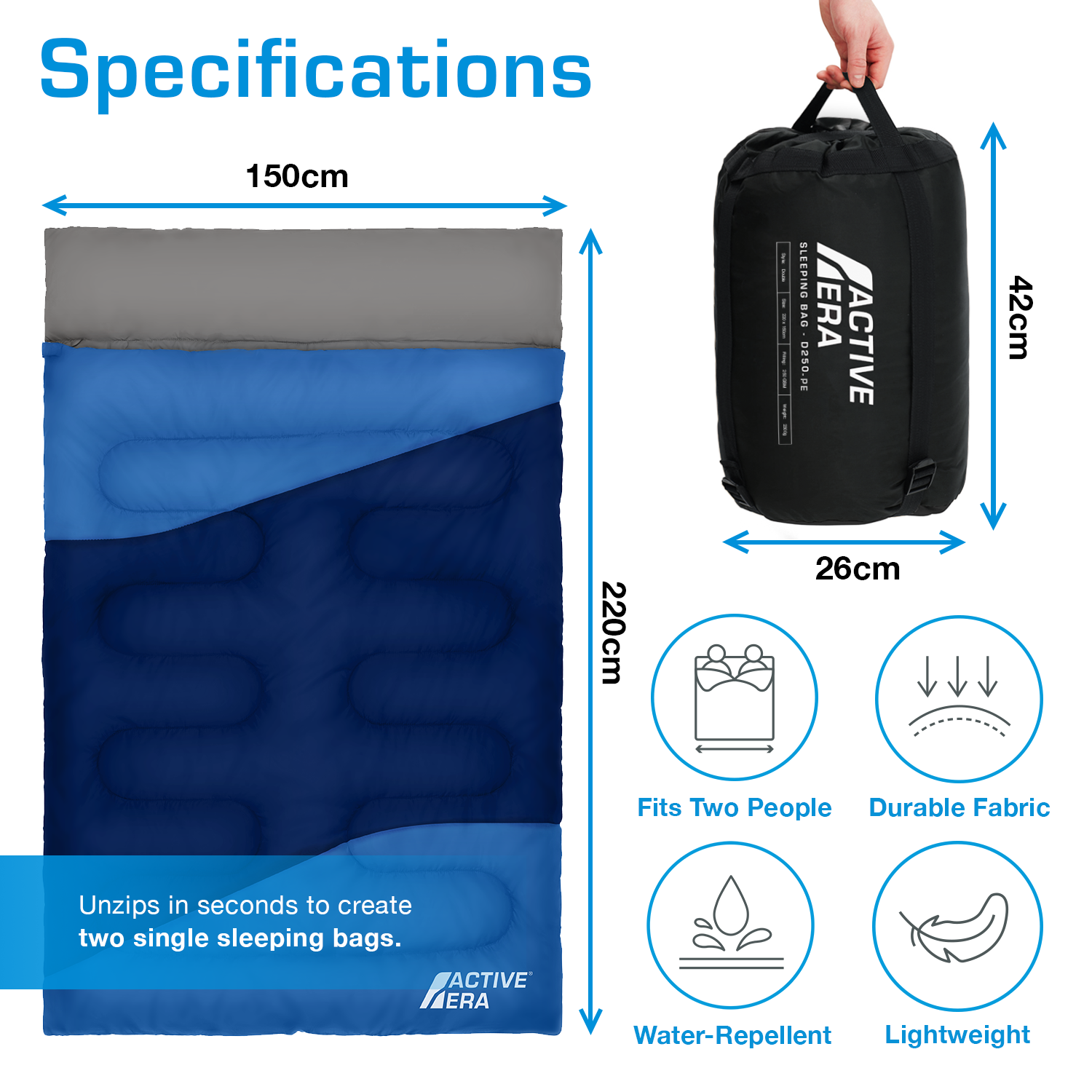 Active Era Sleeping Bags sac couchage double XL 3 saisons