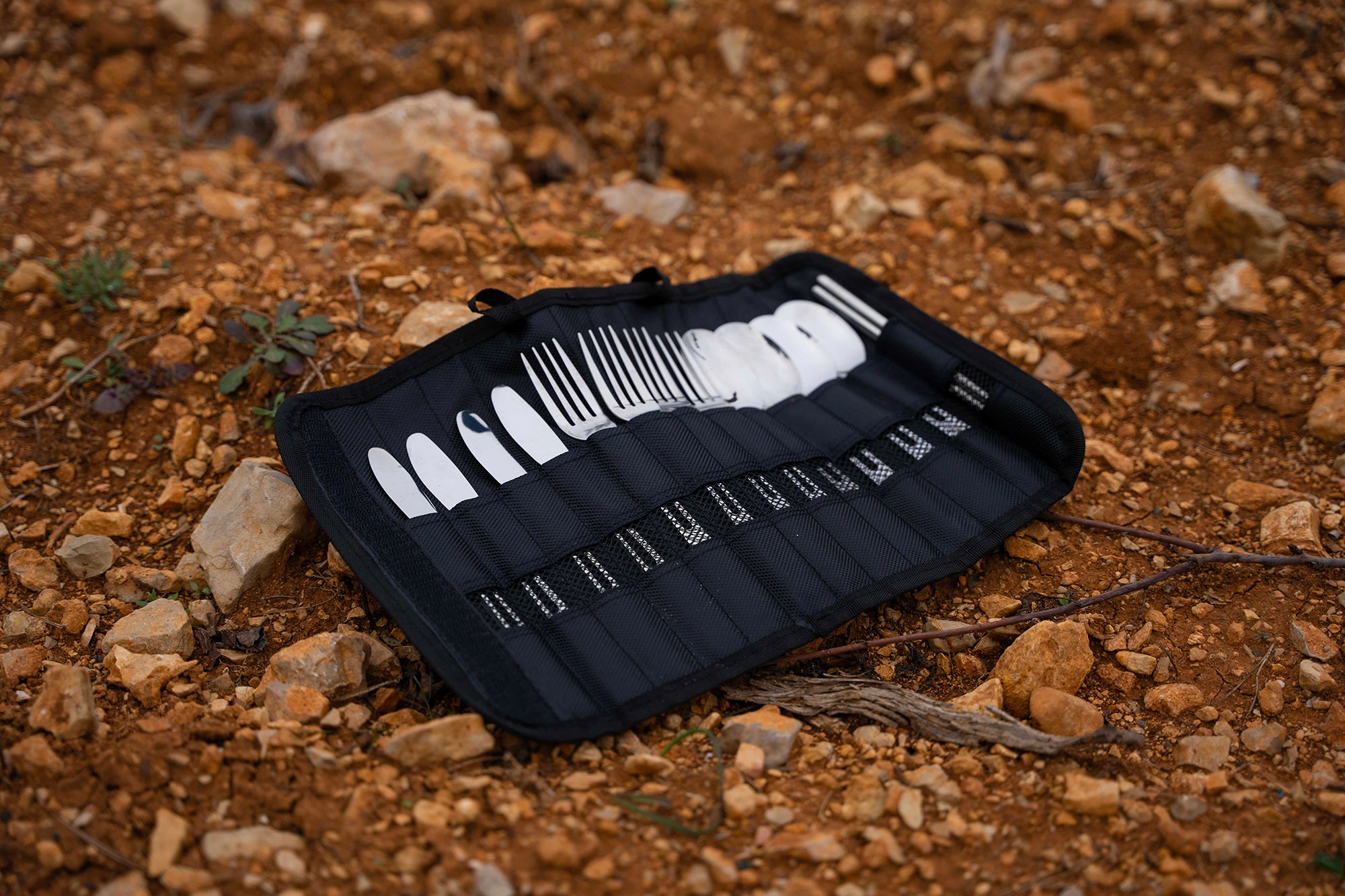 iKamper Set 13 Couverts Camping Inox Pliable avec Baguettes