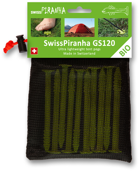 SwissPiranha GreenShark GS120 sardine tente lot 10 biodégradable