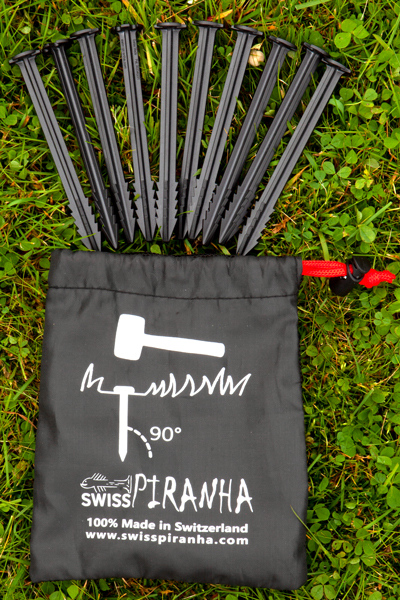 SwissPiranha BlackFisk BF120 piquets tente recyclé lot 10 + sac