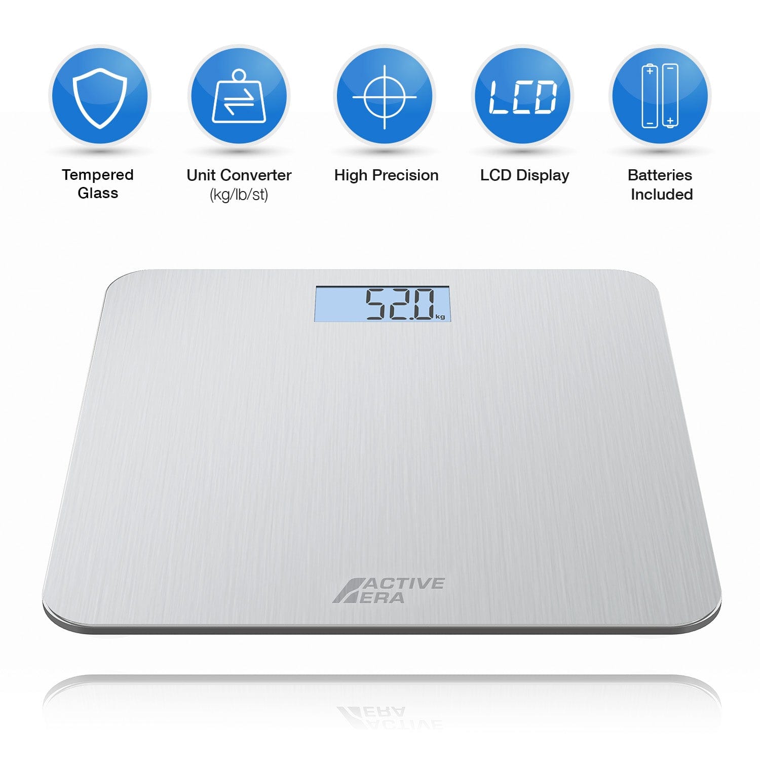 Active Era Bathroom Scales pèse-personne acier ultra-fin