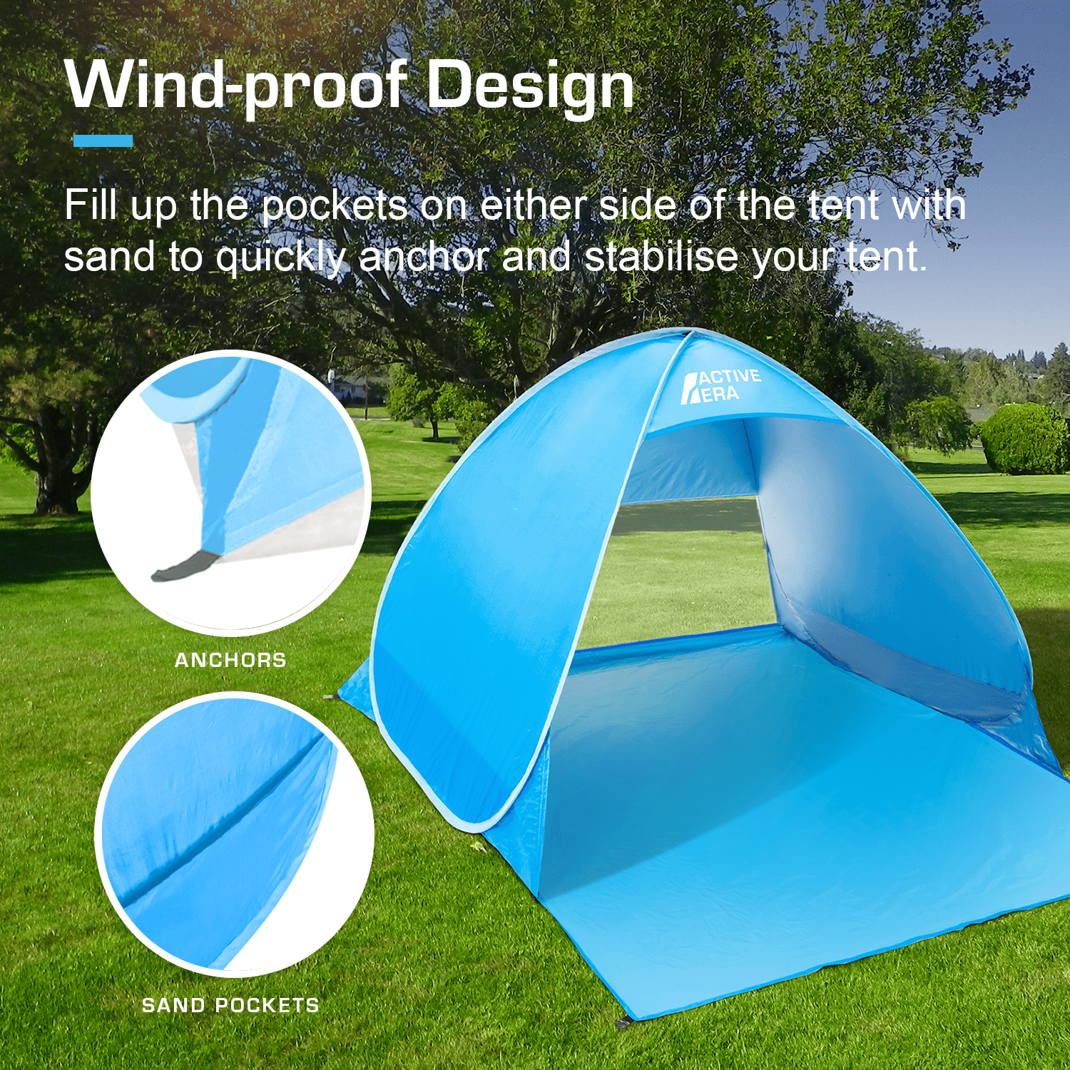 Active Era Tents Tente de Plage Pop Up 2 Places UPF 50+ 980 g