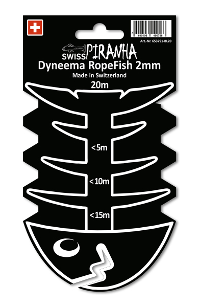 SwissPiranha RopeFish corde dyneema 2 mm noir 20 m 165 kg