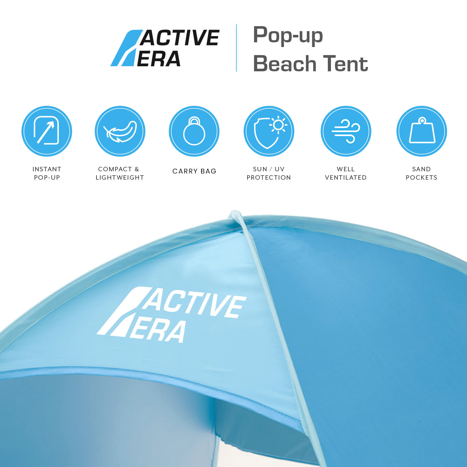 Active Era Tents Tente de Plage Pop Up 2 Places UPF 50+ 980 g