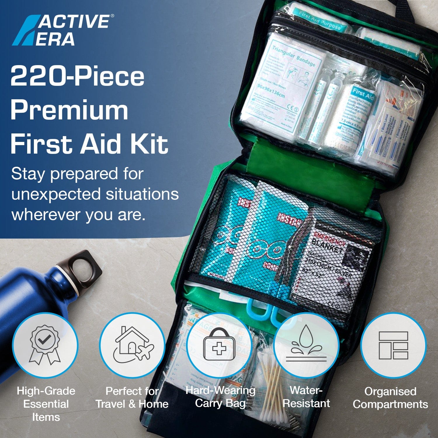 Active Era First Aid Kits 220 trousse de premiers secours vert
