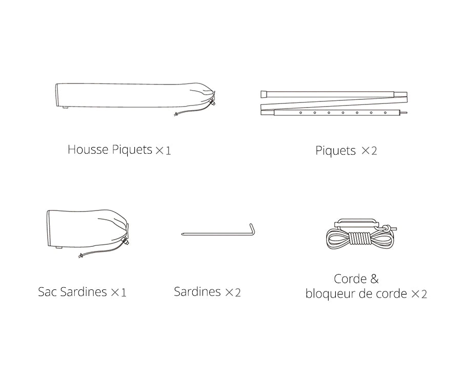 iKamper Annexe Tente de Toit piquets auvent noir portes auvent