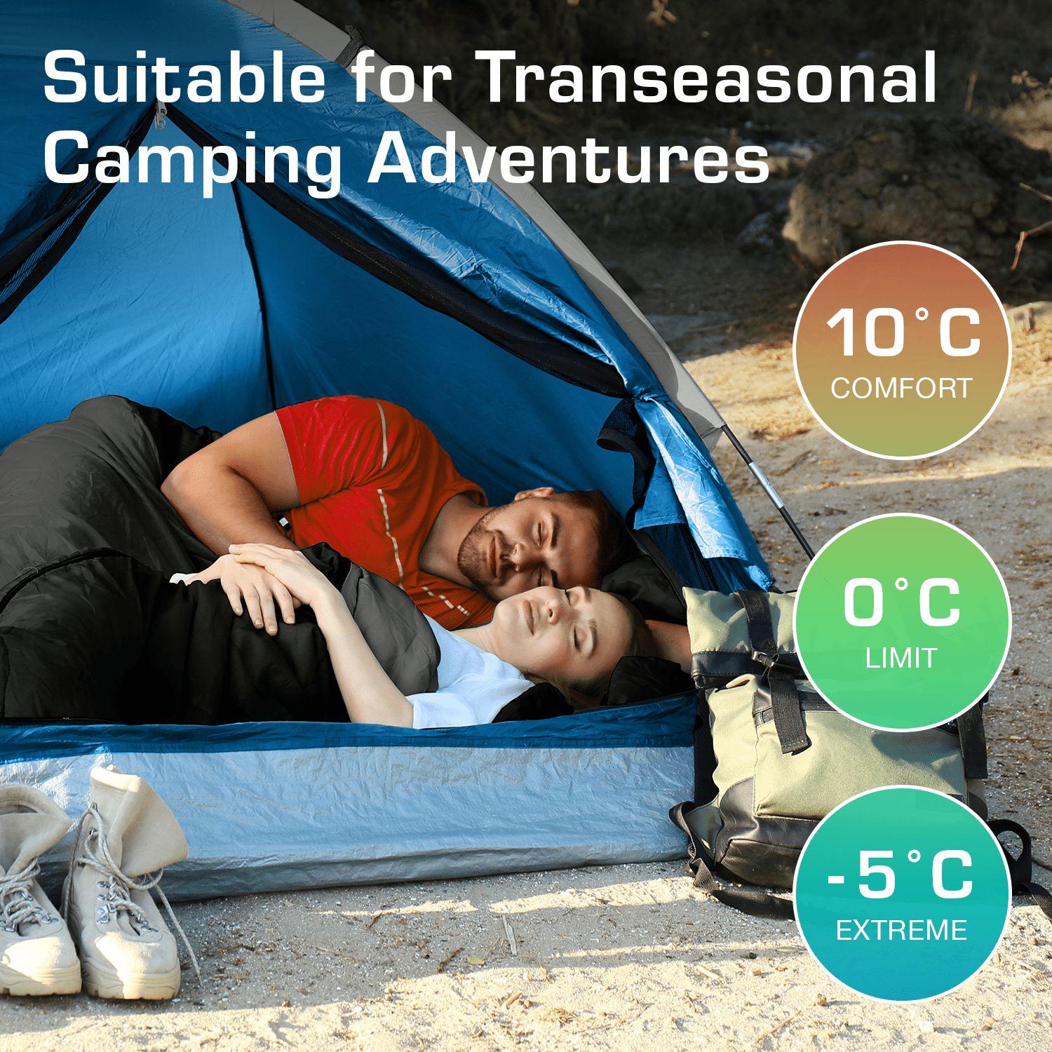 Active Era Sleeping Bags Sac de Couchage Double XL 3 Saisons -5°C