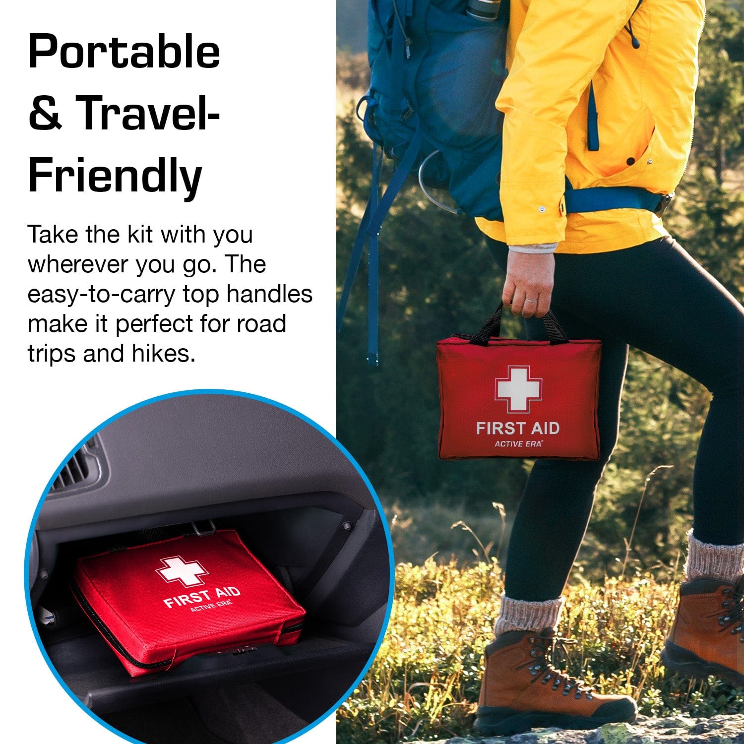 Active Era First Aid Kits 90 trousse de premiers secours rouge