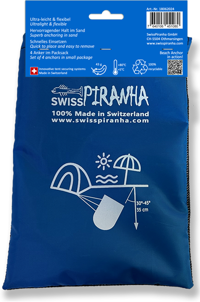 SwissPiranha Ancre sable et neige plastique 4 pcs ultralight