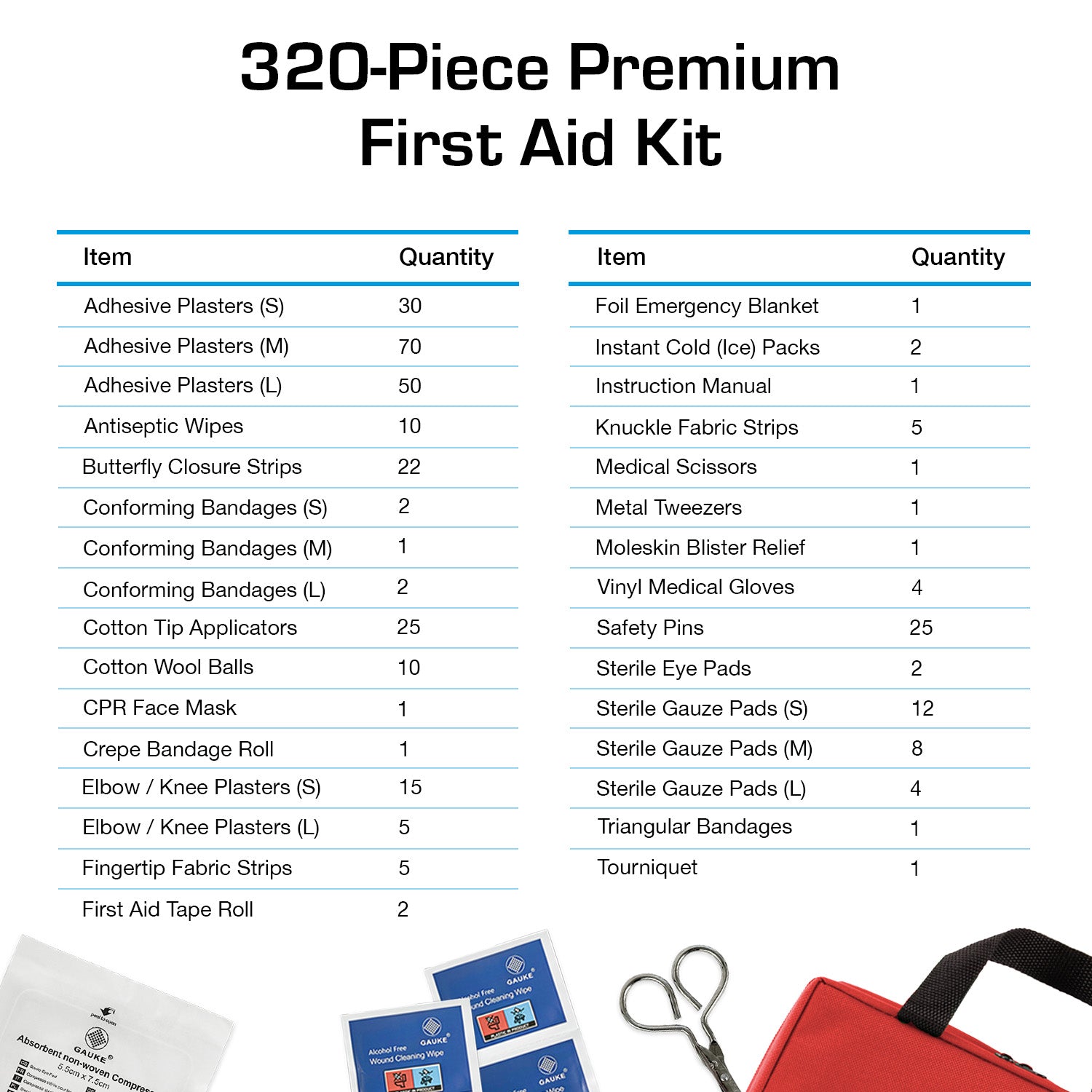 Active Era First Aid Kits Trousse de Secours Rouge 320 Pièces