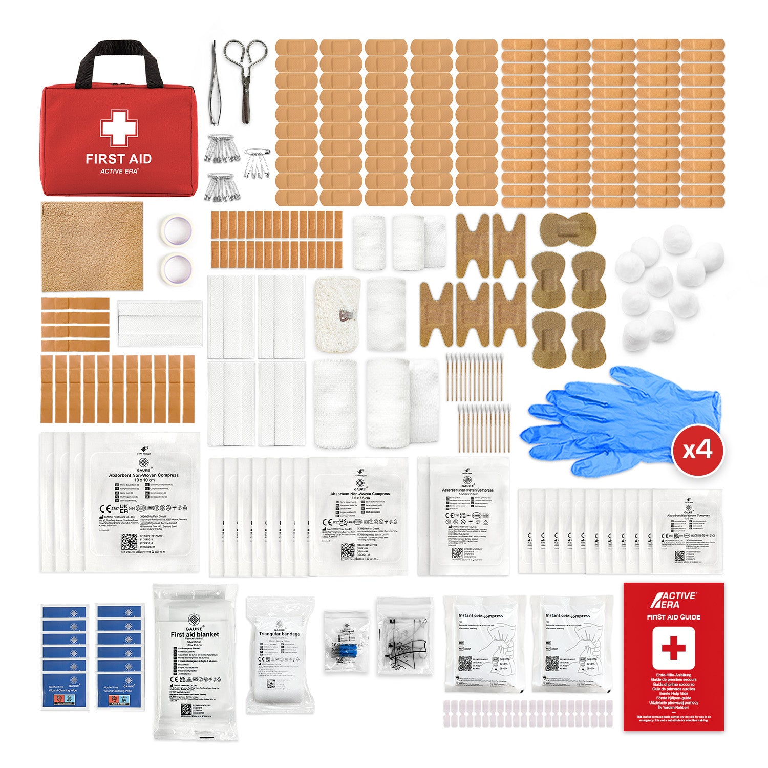 Active Era First Aid Kits Trousse de Secours Rouge 320 Pièces