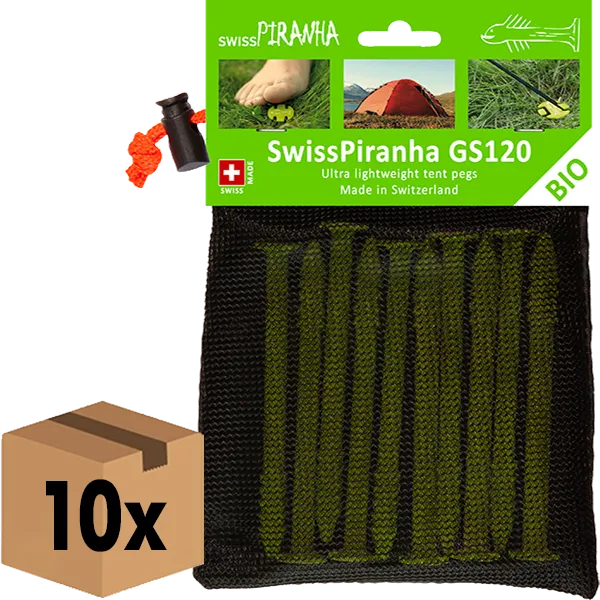 SwissPiranha GreenShark GS120 sardine tente lot 10 biodégradable