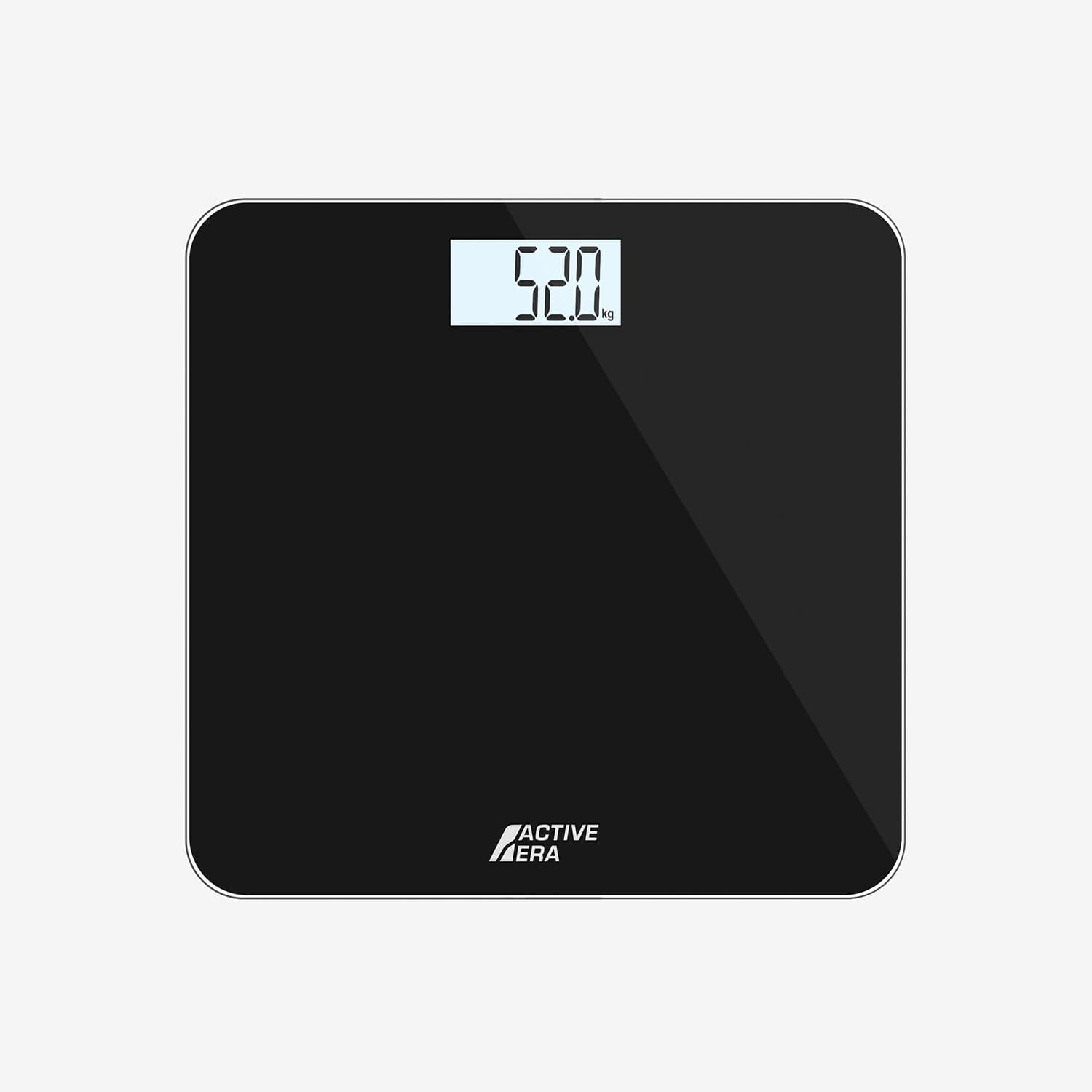 Active Era Bathroom Scales pèse-personne noir ultra-fin verre