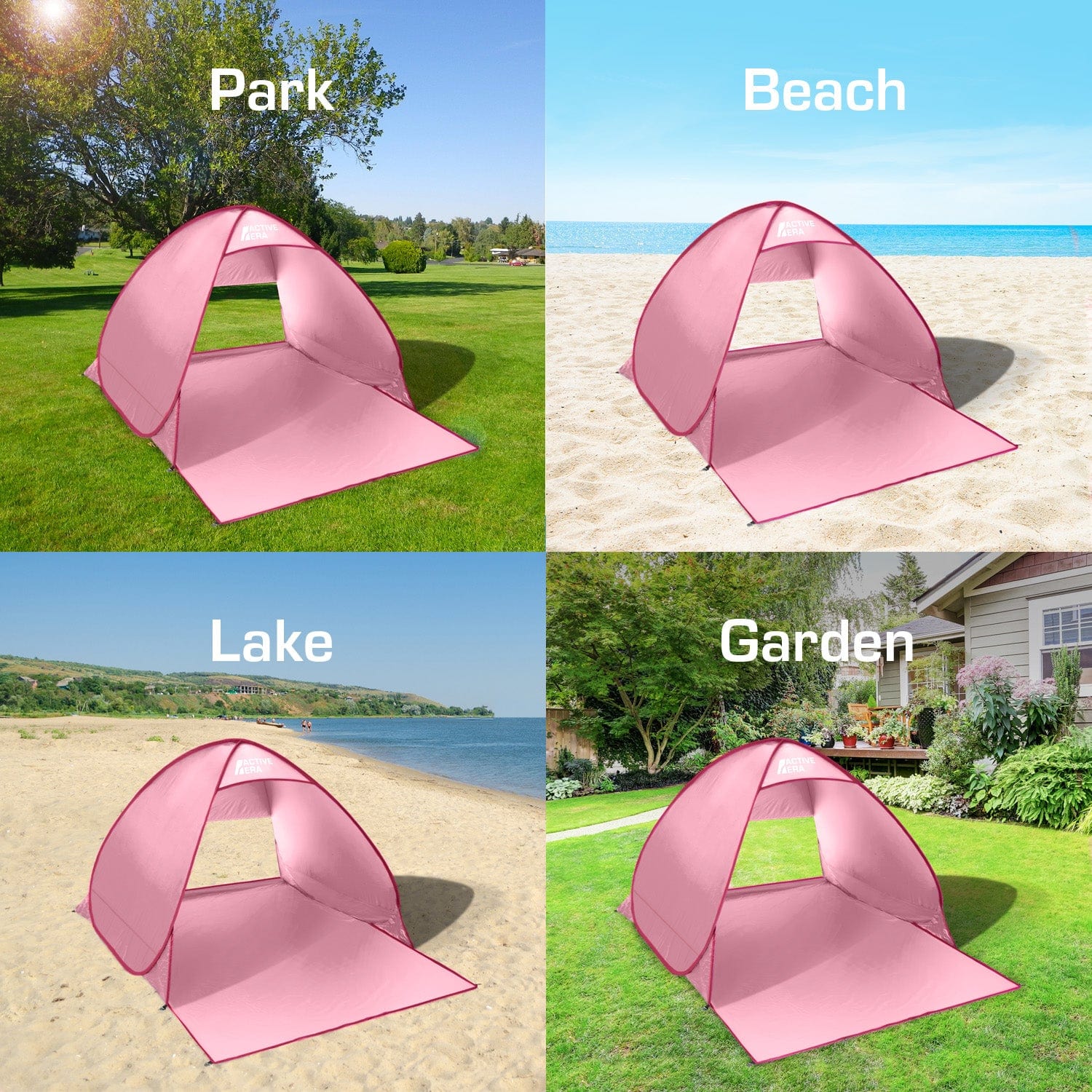 Active Era Tents Pop Up tente de plage rose 2 places UPF 50+