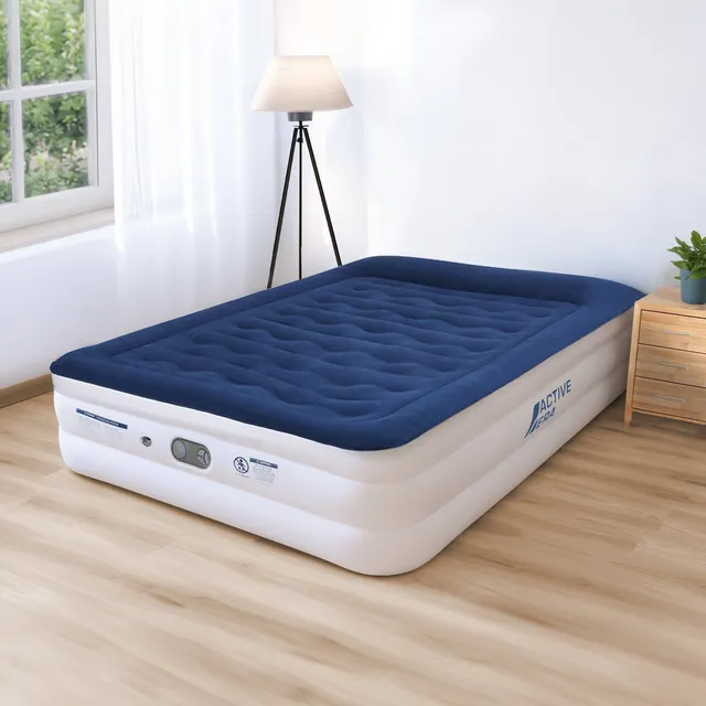 Active Era luxe matelas gonflable bleu marine 1 place pompe