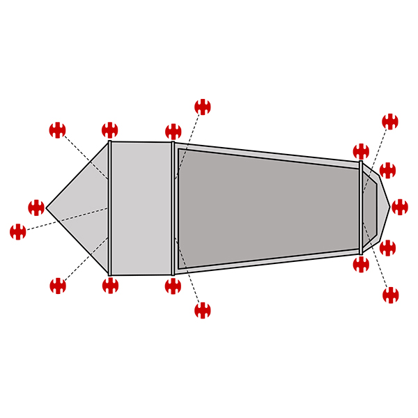 SwissPiranha Ultralight Peg Set Exped Cetus 2/3 UL piquets 17 pcs 100g