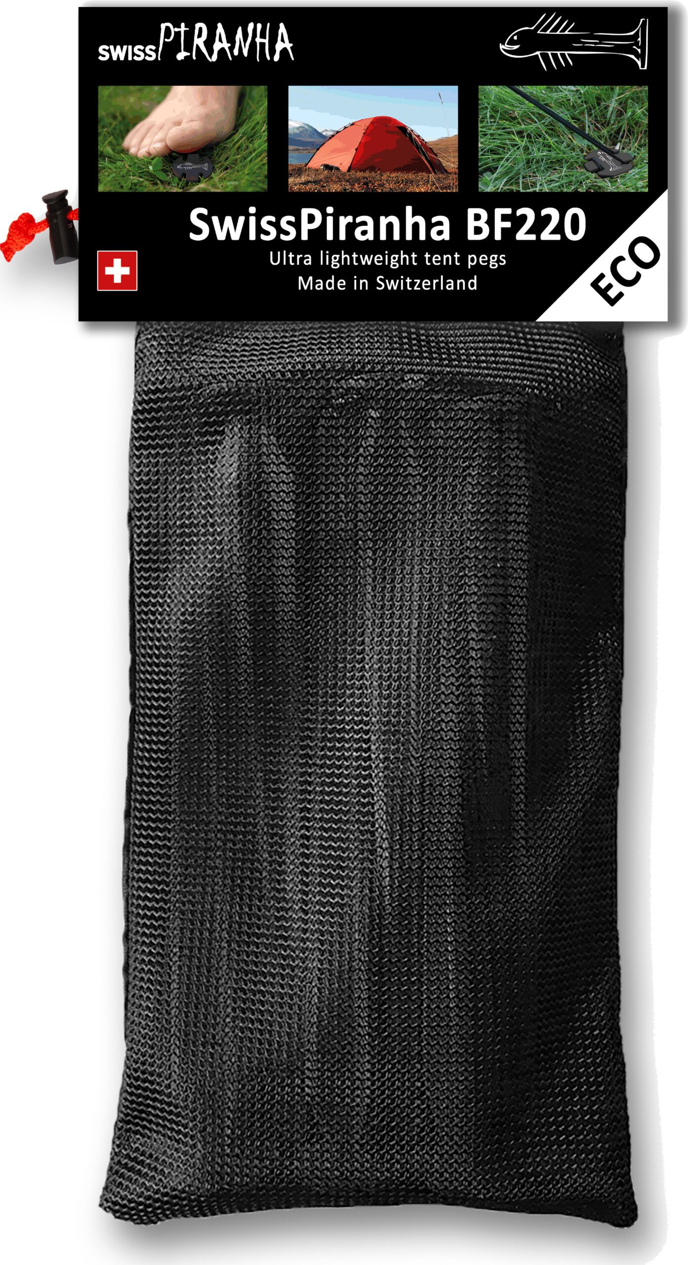SwissPiranha BlackFisk BF220 sardines plastique recyclé 6 pcs housse