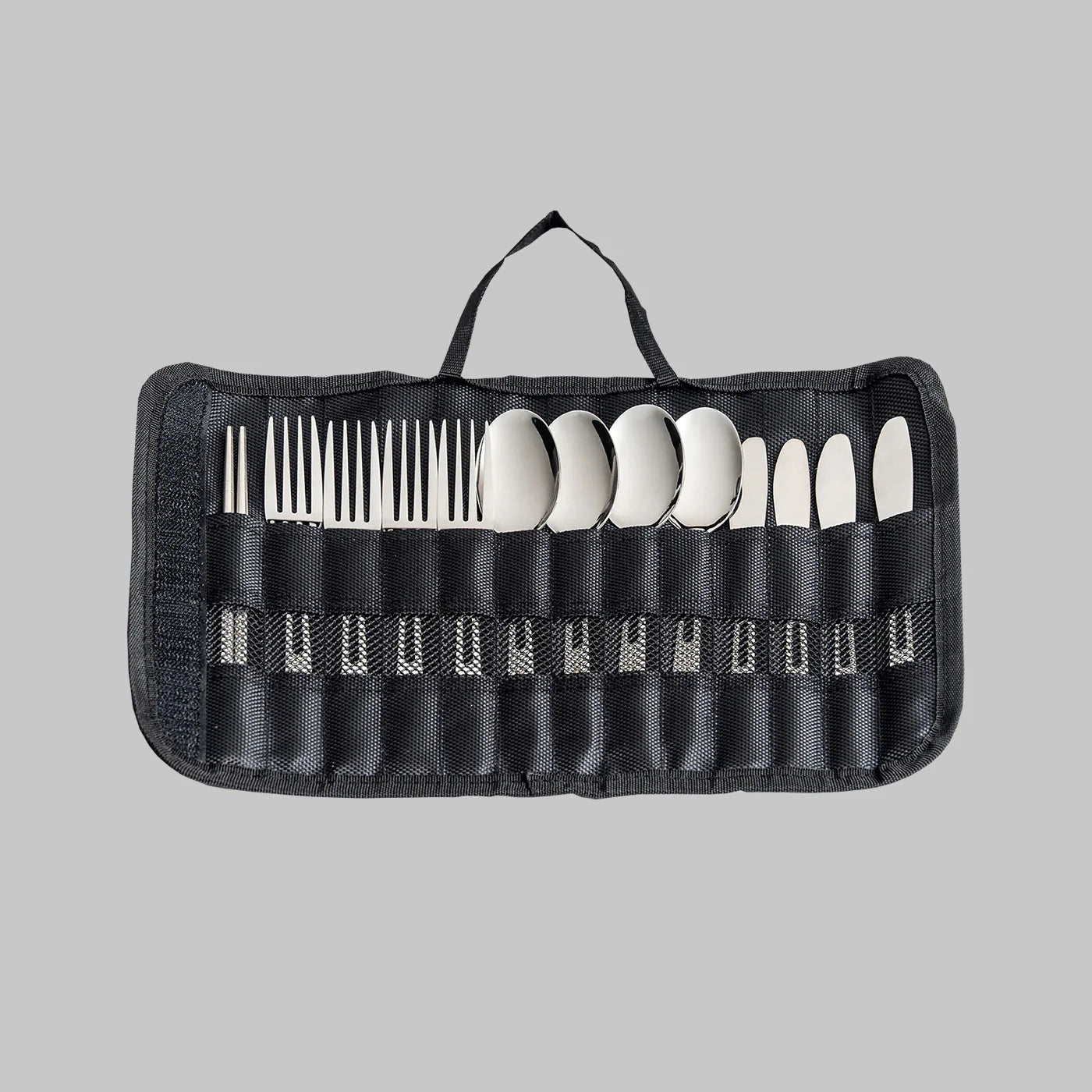 iKamper Set 13 Couverts Camping Inox Pliable avec Baguettes