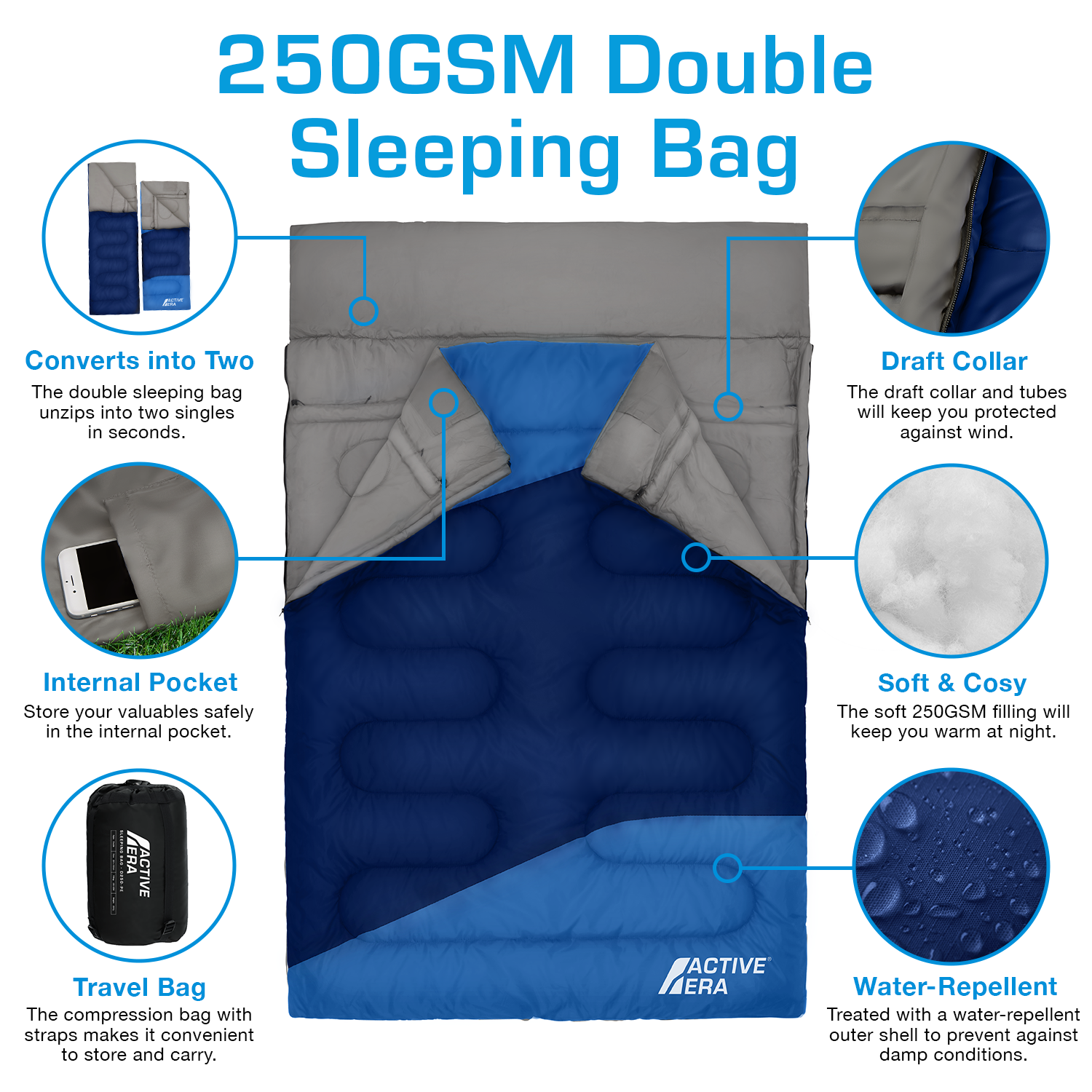 Active Era Sleeping Bags sac couchage double XL 3 saisons