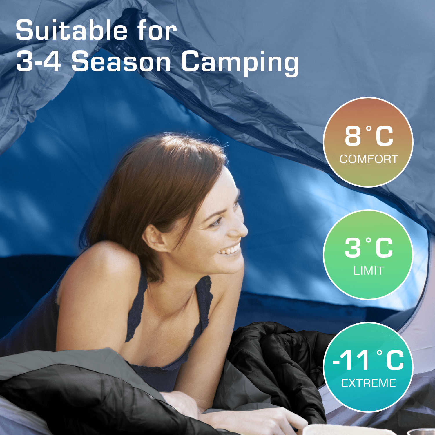 Active Era Sleeping Bags rectangulaire sac de couchage noir -11°C