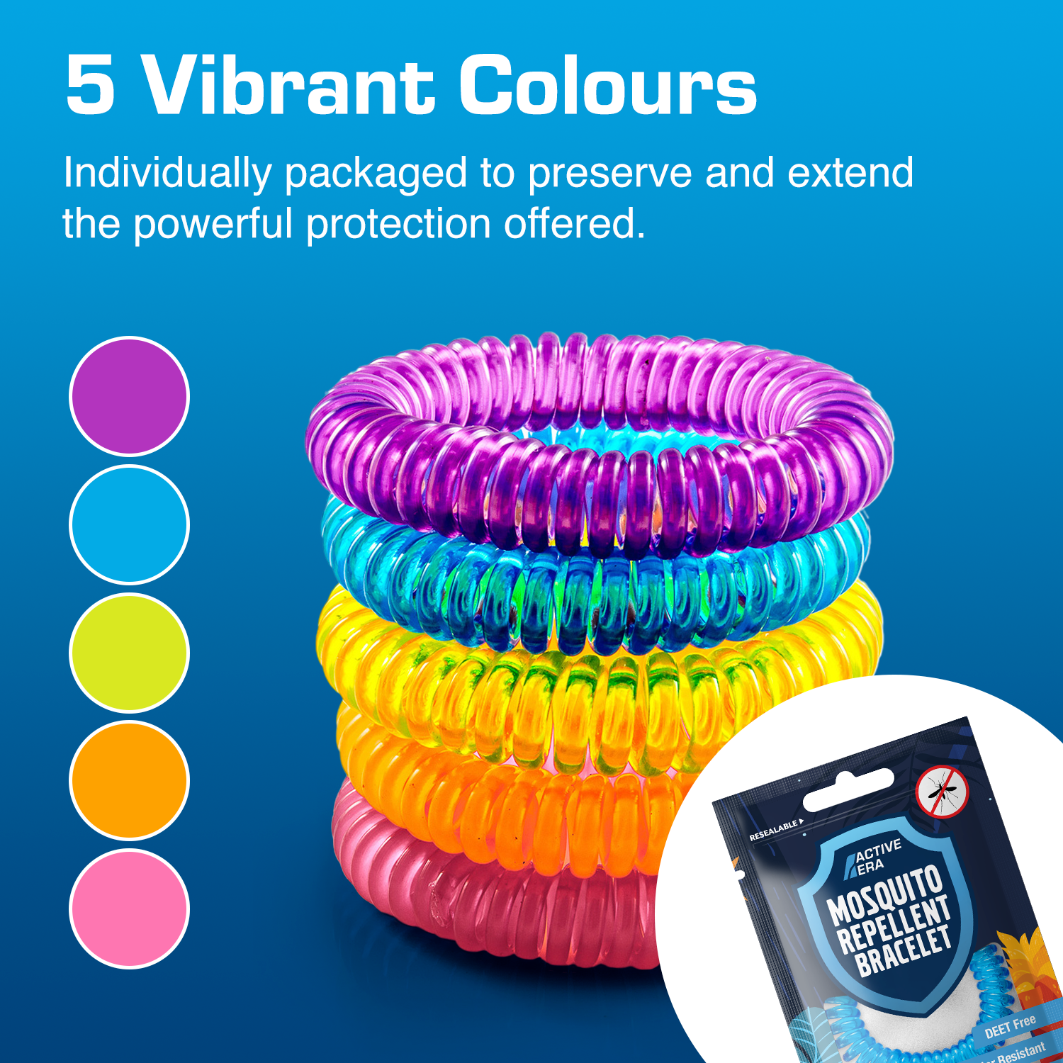 Active Era Bracelet Anti-Moustique 10 Pack EVA Sans DEET