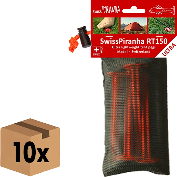 SwissPiranha RedTrout RT150 piquets tente plastique lot 4 + sac