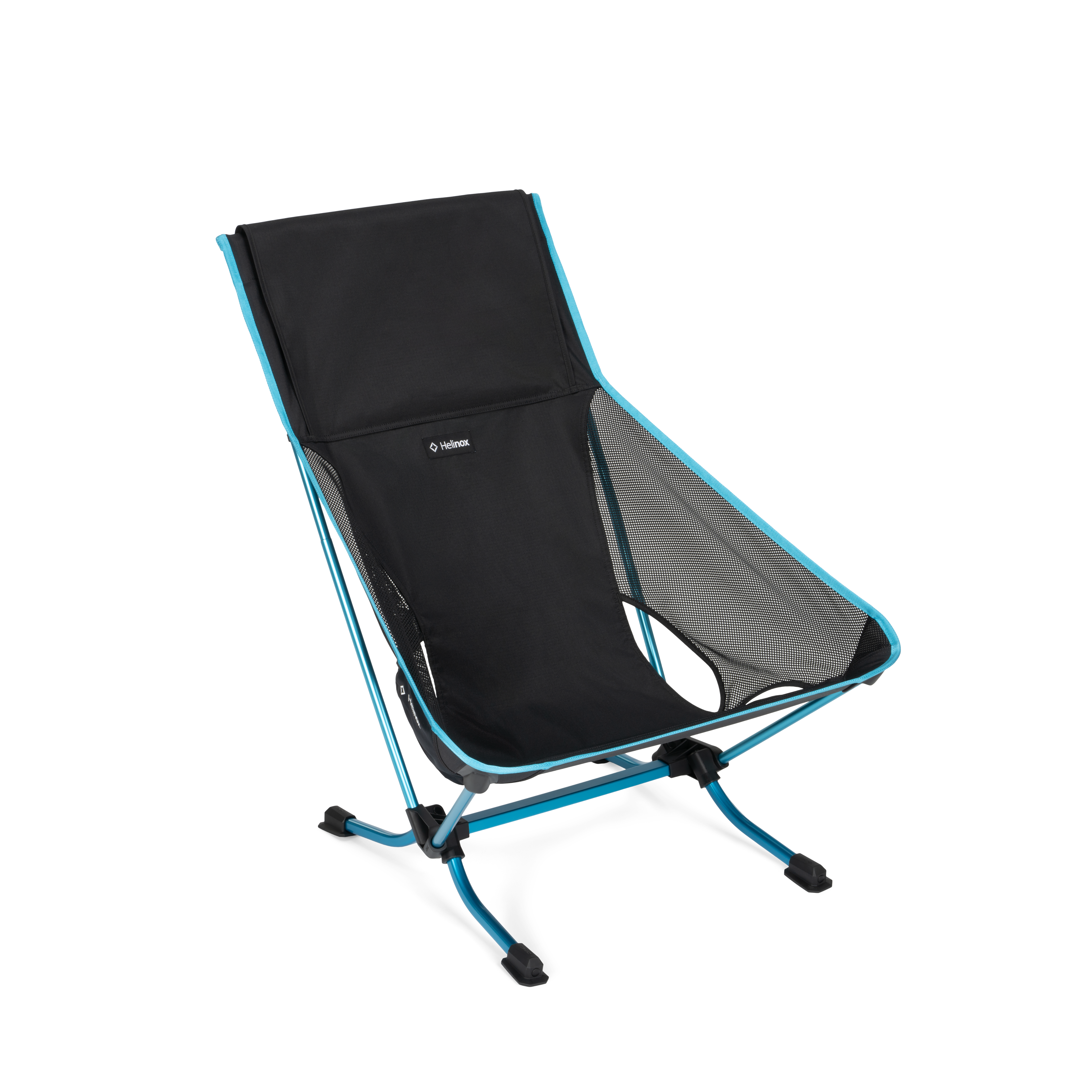 Helinox Beach chaise pliante basse noire assise large sable