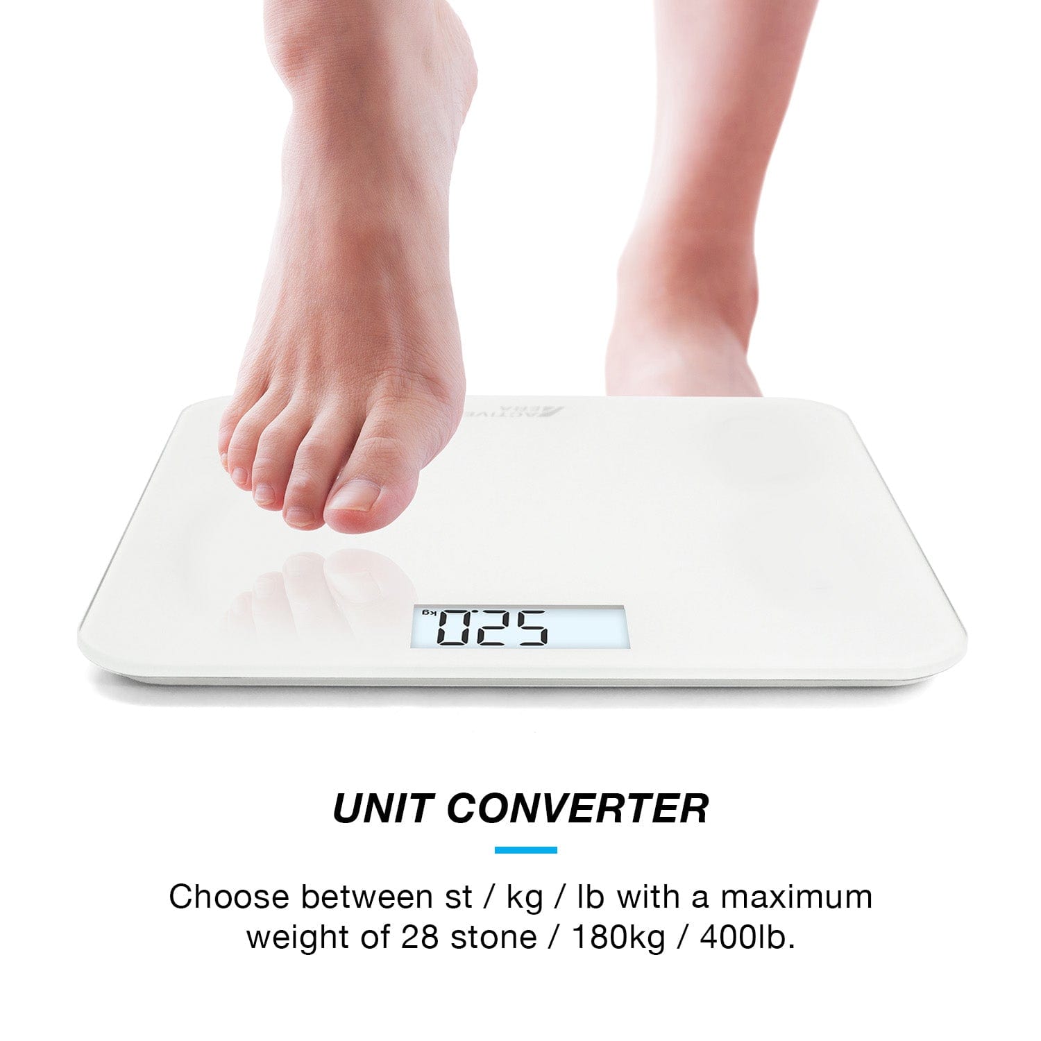 Active Era Bathroom Scales Pèse-Personne Blanc Ultra Fin Verre
