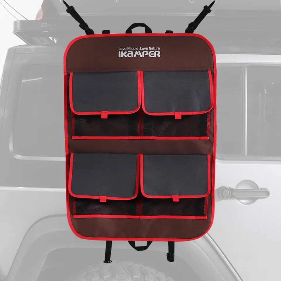 iKamper Rangement Tente de Toit Rangement Extérieur Rouge 4 poches