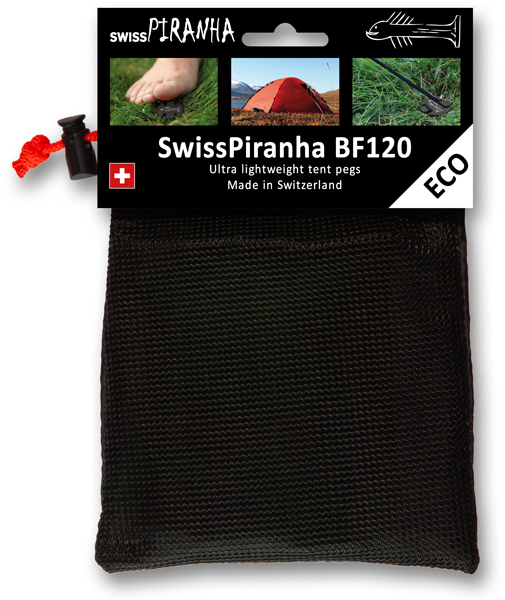 SwissPiranha BlackFisk BF120 piquets tente recyclé lot 10 + sac