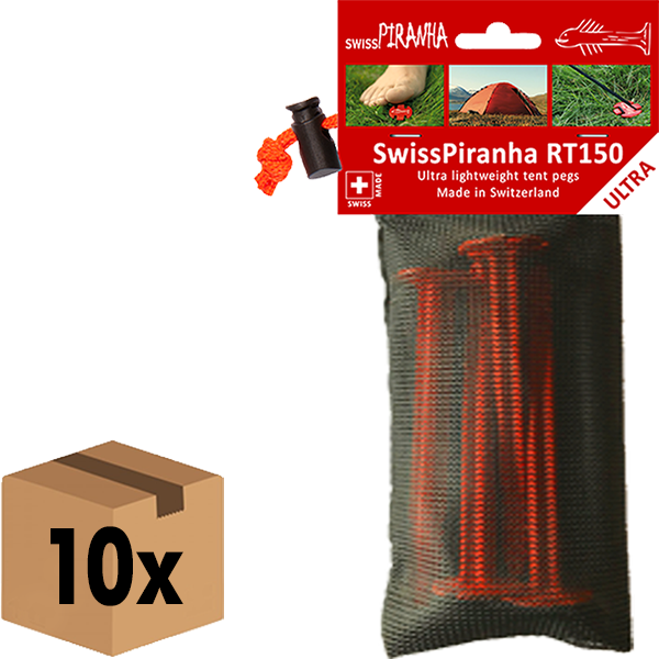 SwissPiranha RedTrout RT150 piquets tente plastique lot 4 + sac