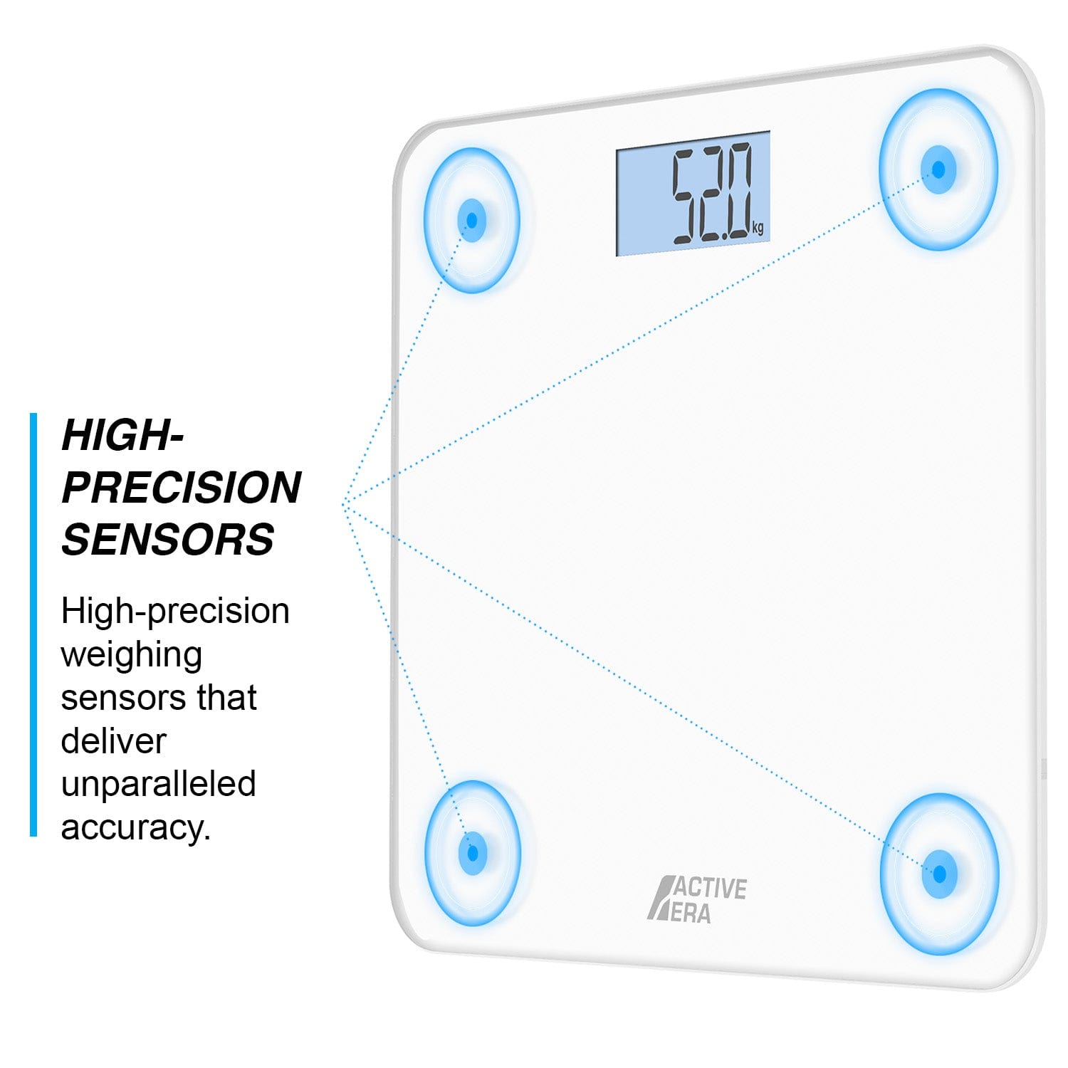 Active Era Bathroom Scales Pèse-Personne Blanc Ultra Fin Verre