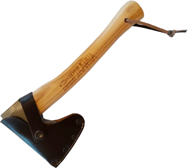 SwissPiranha Securis Scout hache camping acier 600 g avec étui cuir