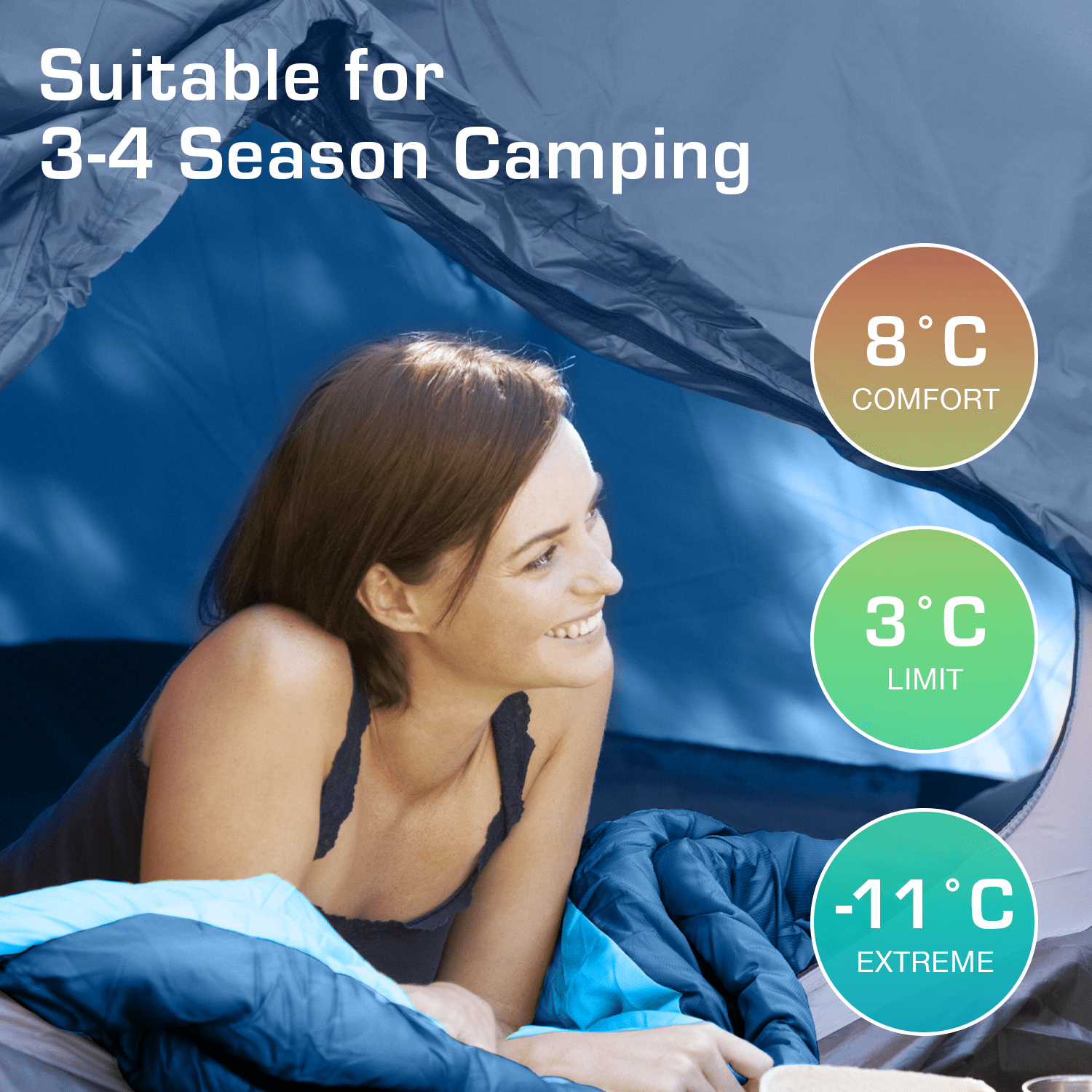 Active Era Sleeping Bags rectangulaire sac de couchage bleu -11°C