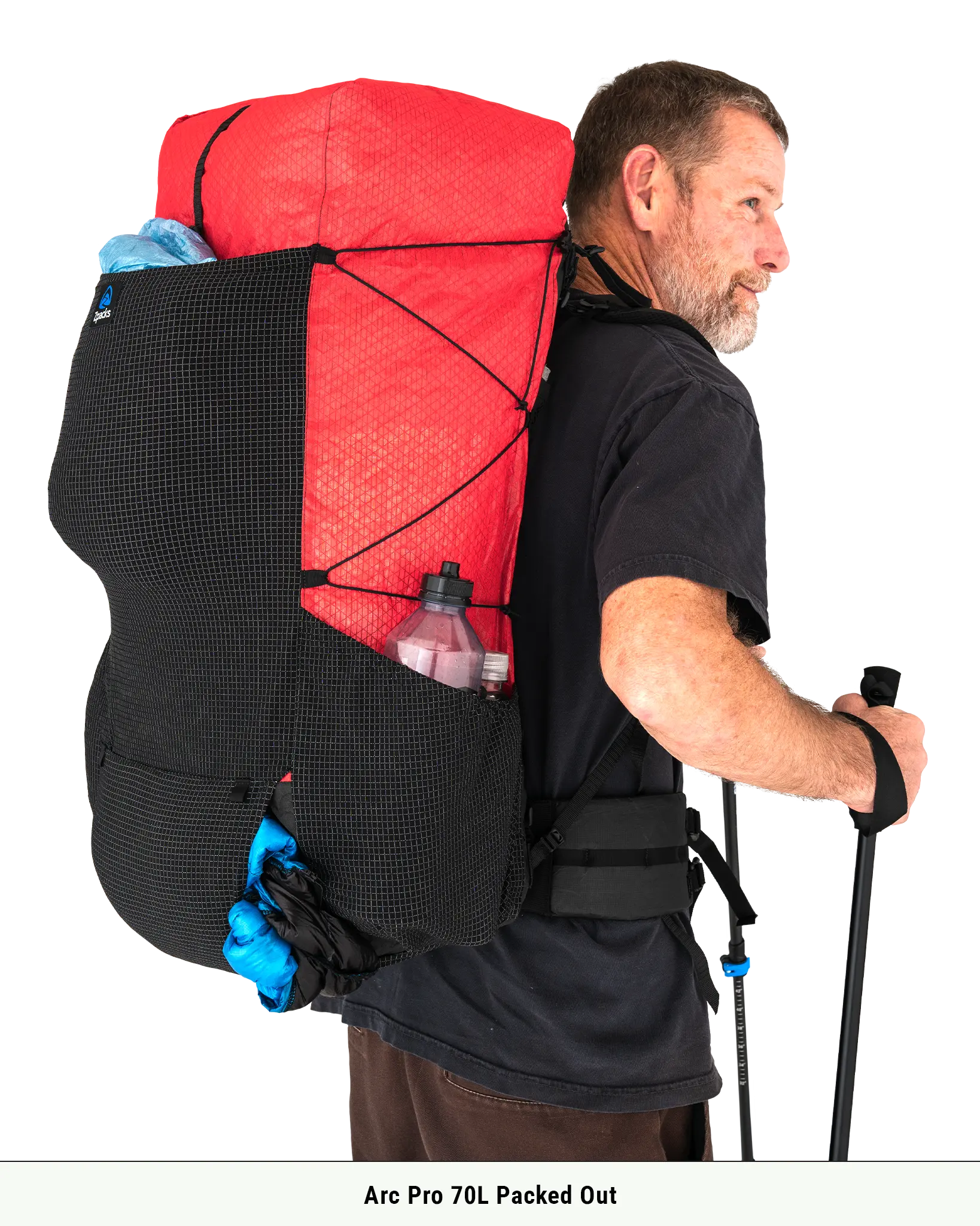 Zpacks Arc Pro 70L sac à dos Gris torse Medium étanche