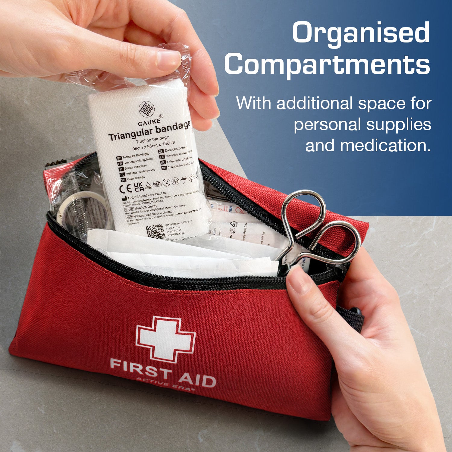 Active Era First Aid Kits Trousse de Secours Rouge 120 Pièces